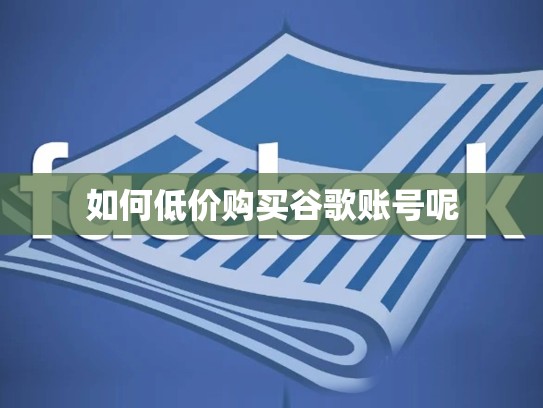 如何低价购买谷歌账号呢